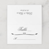 白エレガントと黒のハートが栄え結婚る プレイスカード (外部開封)