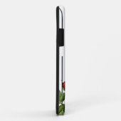 白エレガントと黒のピンストライプのバラと名前 Case-Mate iPhoneケース (裏面/右)