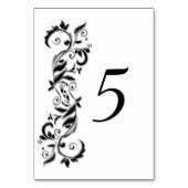 白エレガントと黒のフローラ – テーブルカード (正面)