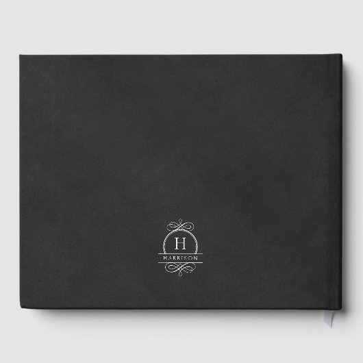 白エレガントと黒のベルベットの模倣結婚の ゲストブック (裏面)