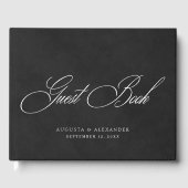 白エレガントと黒のベルベットの模倣結婚の ゲストブック (正面)