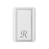 白エレガントと黒のモノグラストライプム バスマット (正面縦)