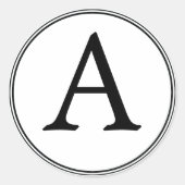 白エレガントと黒のモノグラムのシール ラウンドシール (正面)