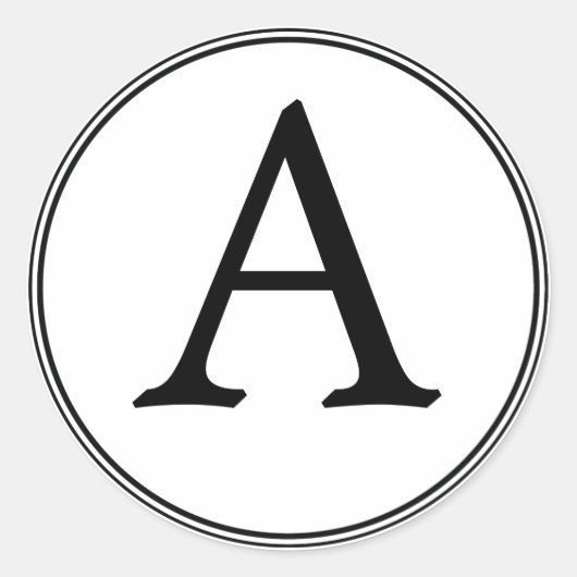 白エレガントと黒のモノグラムのシール ラウンドシール (正面)