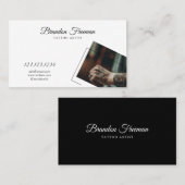 白エレガントと黒の入れ墨 名刺 (正面/裏面)