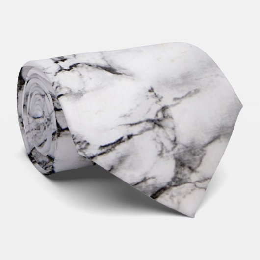 白エレガントと黒の大理石 ネクタイ (ロール)