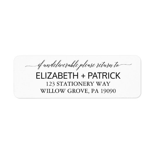 白エレガントと黒の書結婚道 ラベル (正面)