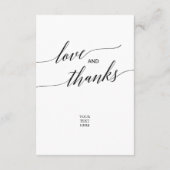 白エレガントと黒の書道の結婚詳細 エンクロージャーカード (裏面)