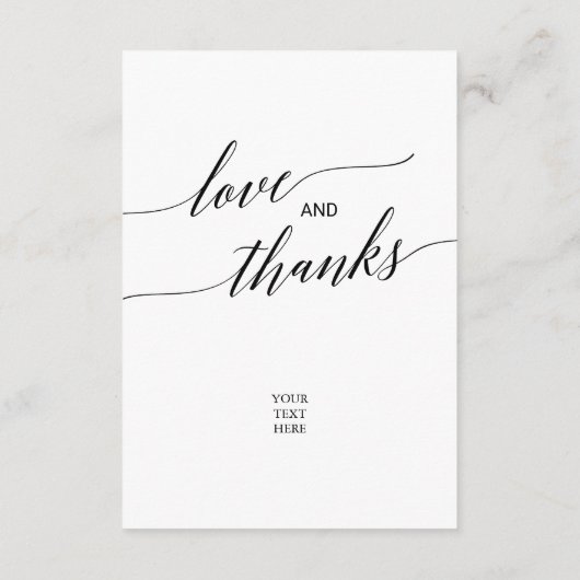 白エレガントと黒の書道の結婚詳細 エンクロージャーカード (裏面)