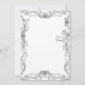 白エレガントと黒の枠結婚組み 招待状 (裏面)
