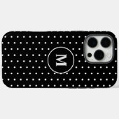 白エレガントと黒の水玉模様イニシャル12 Pro Max Case-Mate iPhoneケース (裏面 (横))