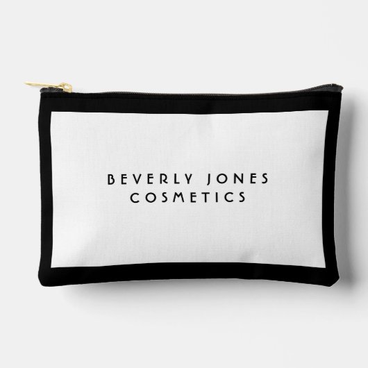 白エレガントと黒縁ど アクセサリーポーチ (正面)