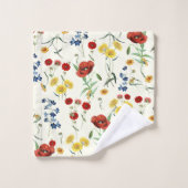 白エレガントにモダン咲く野花 バスタオルセット (ウォッシュタオル)