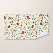 白エレガントにモダン咲く野花 バスタオルセット (ハンドタオル)