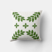 白エレガントに緑葉のプラン クッション (裏面)