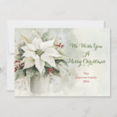 白エレガントのクリスマスポイント シーズンカード (正面)