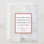 白エレガントのクリスマス家族の写真コラージュ シーズンカード (裏面)