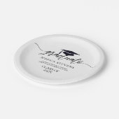 白エレガントのシンプル黒字書道 ペーパープレート (アングル)