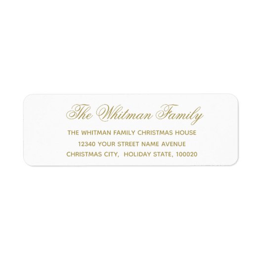 白エレガントの住所 ラベル (正面)