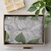 白エレガントの結婚レースとバラ 薄葉紙 (ギフト)