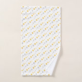 白エレガントの金色と銀色のドット バスタオルセット (ハンドタオル)