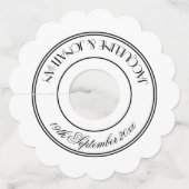 白エレガントはワパーソナライズされたイングラスラベル ワイングラスタグ (正面)