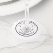 白エレガントはワパーソナライズされたイングラスラベル ワイングラスタグ (クローズアップ)