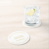 白エレガントは私の飲み物の結婚披露宴を取らない ラウンドペーパーコースター (インサイチュ)