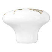 白エレガントアイボリーアジサイフランスの国 セラミックノブ (側面)