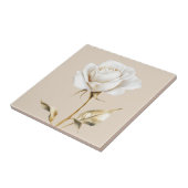 白エレガントアイボリーバラフェイク金ゴールド タイル (側面)