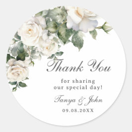 白エレガントアイボリーバラ結婚フローラブライダル ラウンドシール