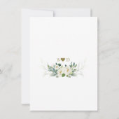 白エレガントアイボリー花金ゴールド結婚披露宴 招待状 (裏面)