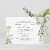 白エレガントアジサイ両親結婚の 招待状 (スタンド正面)