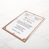 白エレガントアールデコ結婚の。バラ金箔Inv 箔招待状 (回転した状態)