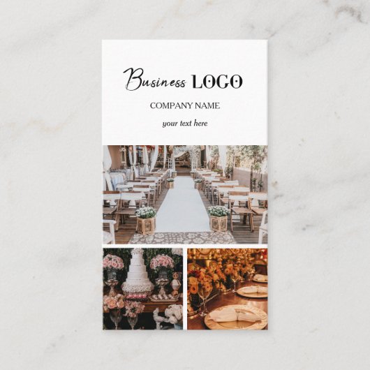 白エレガントイベント計画事業3枚 名刺 (正面)