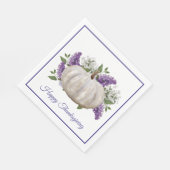 白エレガントカボチャ感謝紙ナプキン スタンダードランチョンナプキン (角)