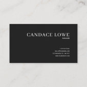 白エレガントカラリリーブラック植物学 名刺 (裏面)