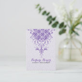 白エレガントガーリーと紫のフローラレース 名刺 (スタンド正面)