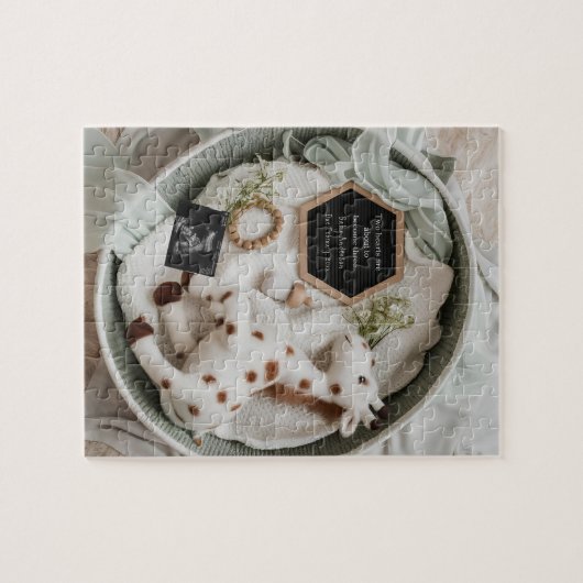 白エレガントキリン妊娠の発表 ジグソーパズル (横)