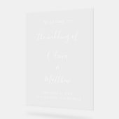 白エレガントクラシックミニマ結婚リスト アクリルサイン (傾斜)