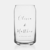 白エレガントクラシックミニマ結婚リスト ガラス缶 (正面)