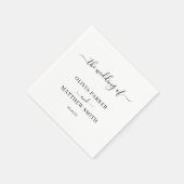 白エレガントクラシックミニマ結婚リスト スタンダードカクテルナプキン (角)