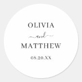 白エレガントクラシックミニマ結婚リスト ラウンドシール (正面)