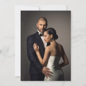 白エレガントクラシック結婚と写真 招待状 (裏面)