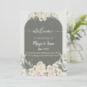 白エレガントクラシック結婚写真 招待状 (スタンド正面)