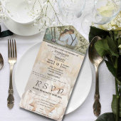 白エレガントクリーム牡丹フローラテクスチャ1枚の写真 オールインワン招待状