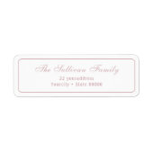 白エレガントシンプル赤面差出人住所ラベル ラベル (正面)