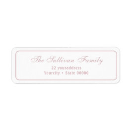 白エレガントシンプル赤面差出人住所ラベル ラベル