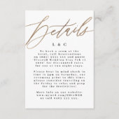 白エレガントシンプル金ゴールド結婚詳細 エンクロージャーカード (正面)