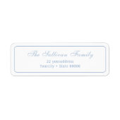 白エレガントシンプル青差出人住所ラベル ラベル (正面)